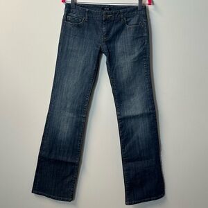 Y2K JACOB women's lowrise faded flare jeans, 27x31.